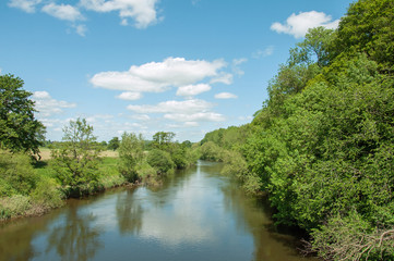 Fototapeta na wymiar River Wye in the Herefordshire countryside of England.