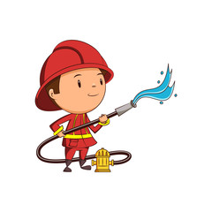 Obraz premium Child firefighter