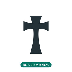 Christian cross icon vector