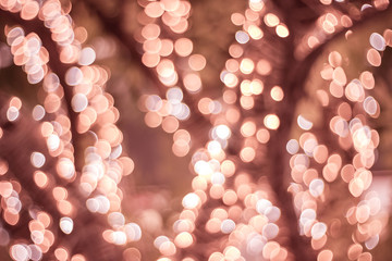 abstract defocused background of nightlights, bokeh of Valentine's Day
