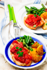 Chicken Cutlets in Pizzaiola Sauce.