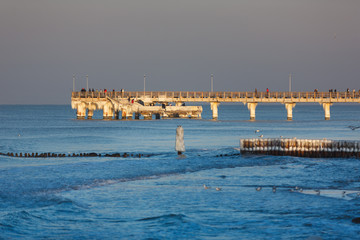 The ice-covered pier