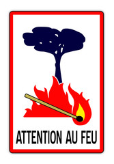 Panneau routier en France : Attention au feu