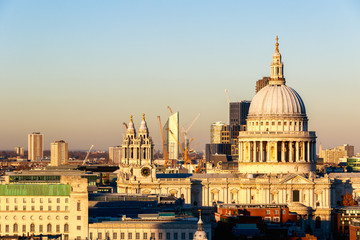 Naklejka premium Sunset at St Paul’s Cathedral in London