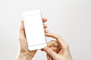 Woman hands holding phone