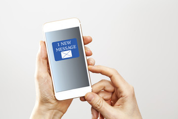 One new message on mobile phone