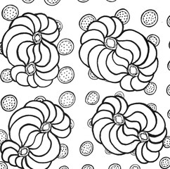 abstract pattern with decorative flowers