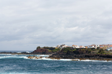 Fototapeta na wymiar atlantic ocean waves volcanic island nature Portugal Azores land