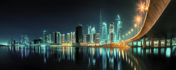 Afwasbaar Fotobehang Dubai Bedrijfsbaai van Doubai, de V.A.E