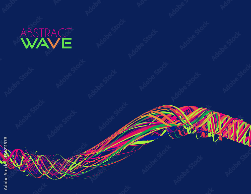 Poster Abstract color wave. Pattern with wavy thin color strips