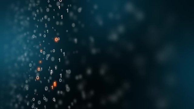 Bin&auml;re Zahlen Codes Bewegen sich im Raum