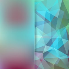 Obraz premium Abstract polygonal vector background. Geometric vector illustration. Creative design template. Abstract vector background for use in design. Blue, green, pink colors.