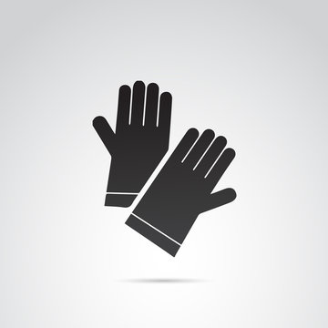 Protective gloves vector icon.