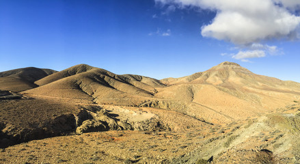 Vulcan mountain range on the Canary Island Fuerteventura.