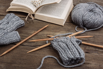 Round knitting with double points needles