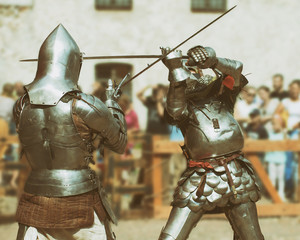 Knights duel.