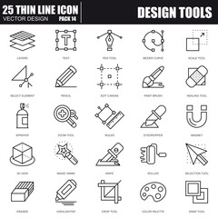 Thin line design tools icons