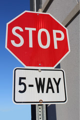 Five Way Stop Sign