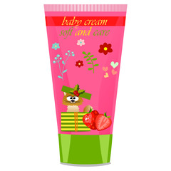 Baby cream tube with kids design