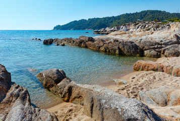 Fototapeta na wymiar Summer Sithonia rocky coast, Greece.