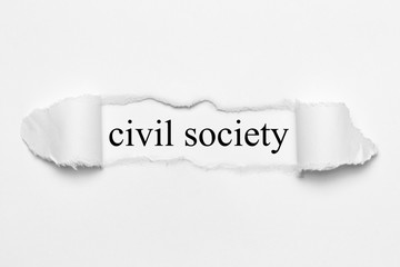 civil socity on white torn paper