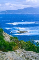 Blick auf die Bucht Golfe de Valinco, Mittelmeer, Korsika, Frankreich, Europa
