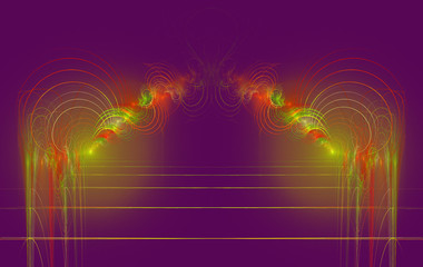 fractal colorful concentric circles lines