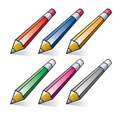 vector set of stylized pencils