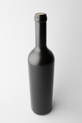 Single wine bottle on scene