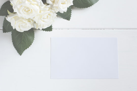 Blank Card With Flower Bouquet.