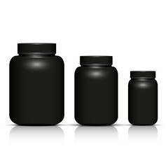 Set of black bottle package template, vector illustration