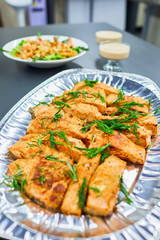 baked salmon and shrimp salad