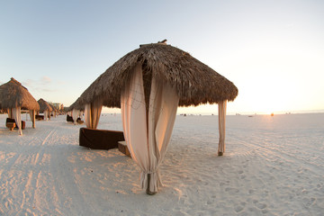 Beach tiki huts in south west Florida 