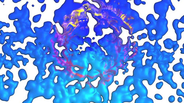 abstract moving bubbles to spread liquid paint

