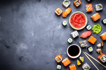 Zelfklevend Fotobehang Japanese sushi background © somegirl