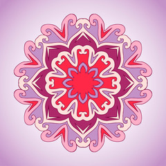 Decorative ornamental element. Colorful mandala. Vector illustration