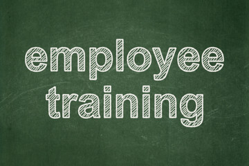 Obraz premium Studying concept: Employee Training on chalkboard background
