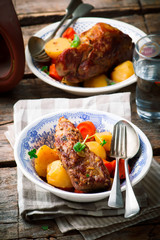 Veal Stew with Vegetables.style rustic