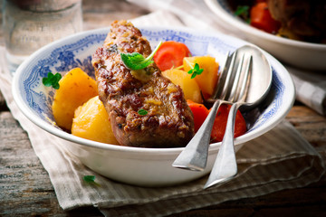 Veal Stew with Vegetables.style rustic