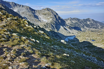 Fototapeta na wymiar Rocky hills of Right Kraledvorska pass, Pirin mountain, Bulgaria