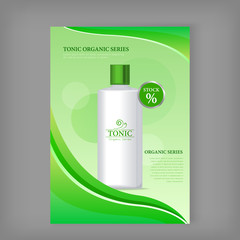 Tonic Sea Series Bottle Isolated. Discount Banner