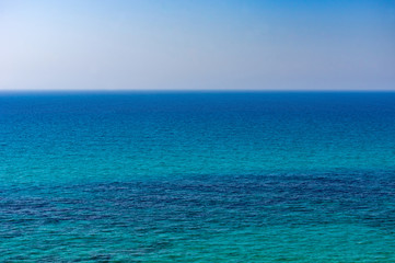 Fototapeta na wymiar The blue sea of the whole picture.