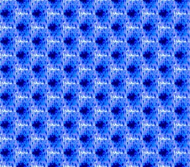  Abstract seamless pattern of blue and white and gray spots, lines and rows of holes arranged around the drawing