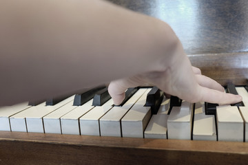 Old Vintage Piano Keys Ebony Ivory Black White