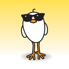 White Chick Staring Wearing Black Sunglasses