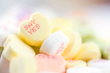 Heart shaped candies for Valentines Day