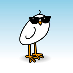 White Chick Turning Head Wearing Black Sunglasses