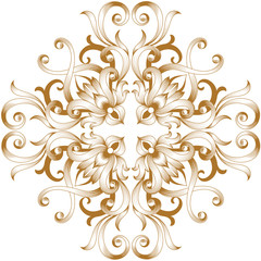 Golden vintage baroque ornament, corner. Retro pattern antique style acanthus. Decorative design element filigree calligraphy vector. - stock vector