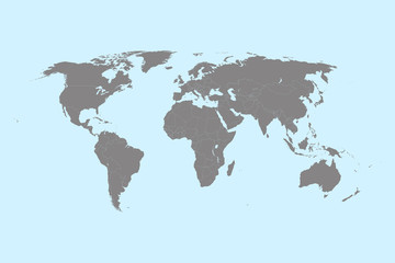 gray map of the world, countries