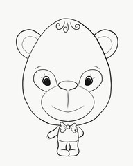 Coloring, small, funny panda boy